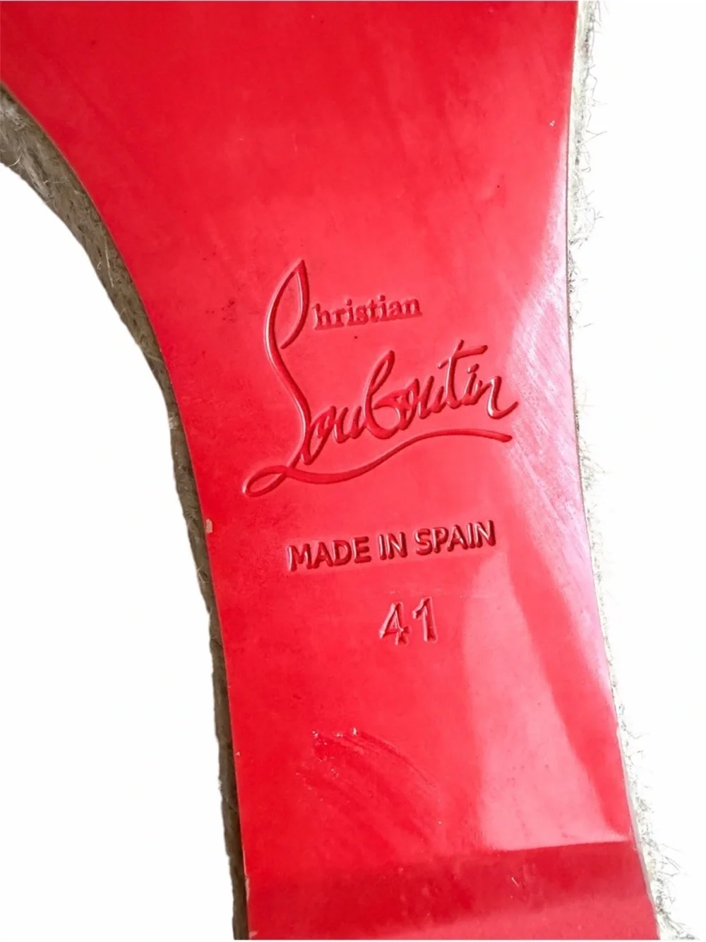 Christian Louboutin Amelina Tan Croc-Embossed Espadrille Wedge Sandal